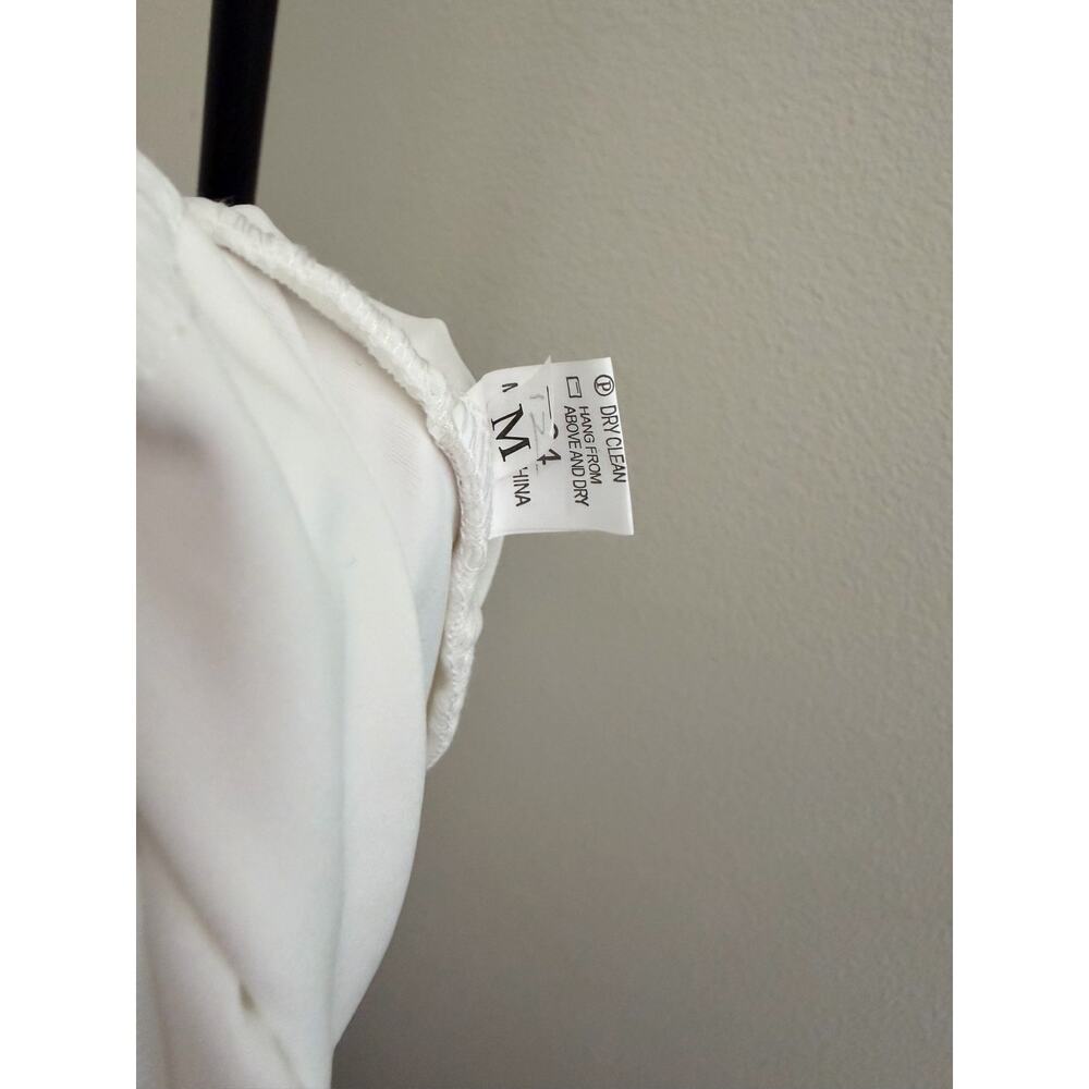 New TikTok viral white ruched one shoulder gown dress sz m - Picture 7 of 7